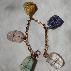 Perham 5 Natural Gem Pendant Bracelet